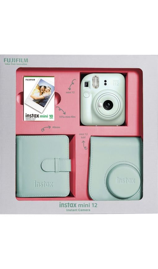 FUJIFILM Instax Mini 12 Bundle Box Anlık Fotoğraf Makinesi Nane Yeşili